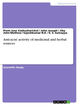 cover image of Anti-acne activity of medicinal and herbal sources